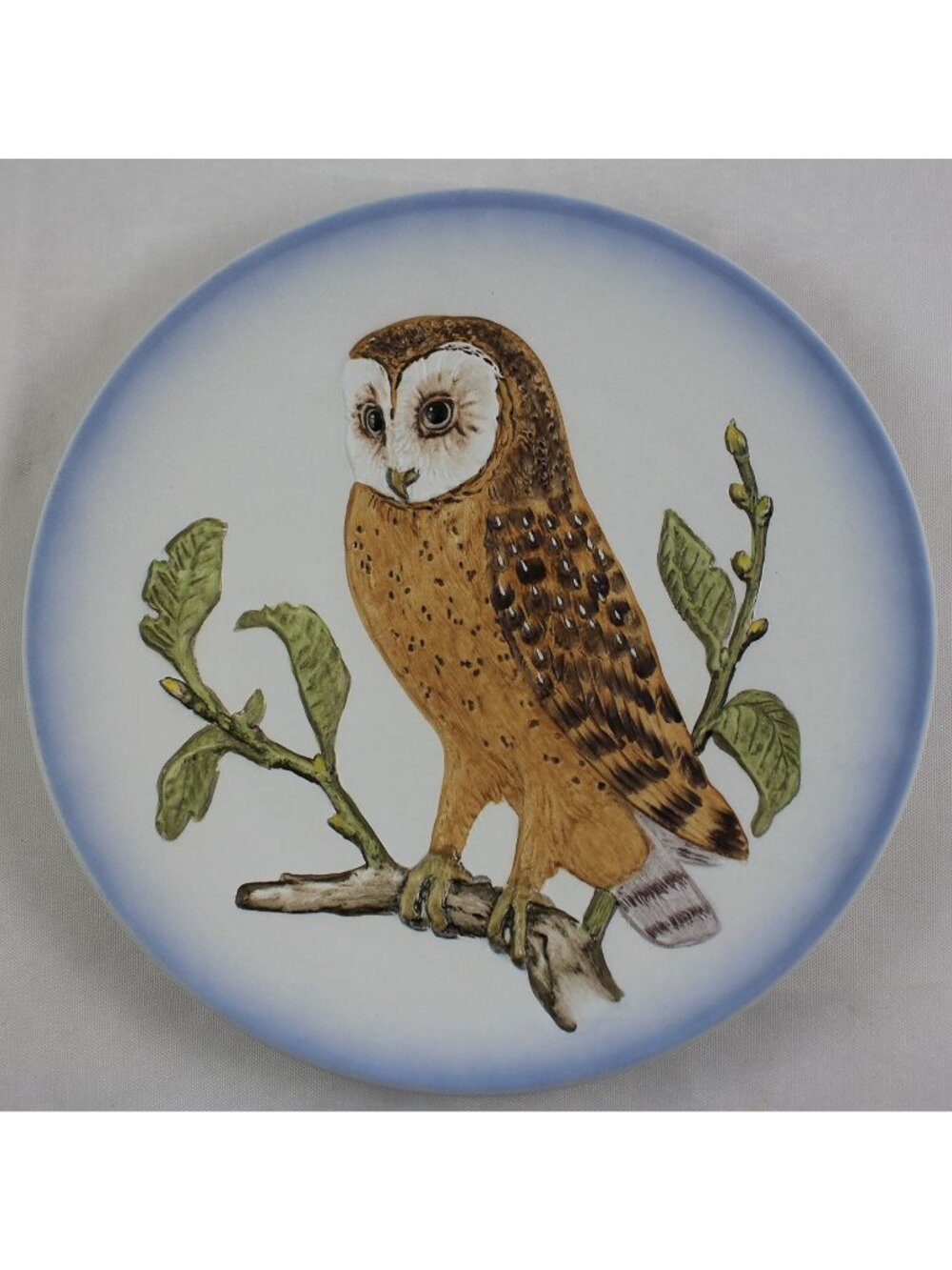 1976 Goebel Wildlife Series 3rd Ed Barn Owl Collector Plate High Relief HP TMK-5